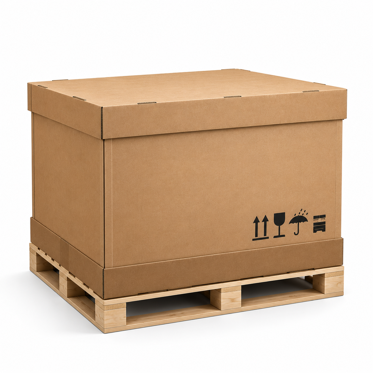 Heavy-duty corrugated pallet box